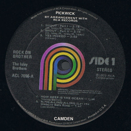 The Isley Brothers : Rock On Brother (LP, Album, RE)