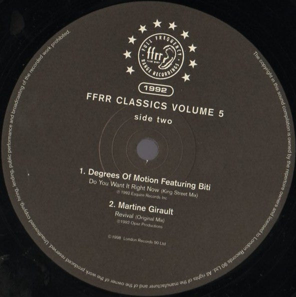 Various : FFRR Classics Volume 5 (12", Num)
