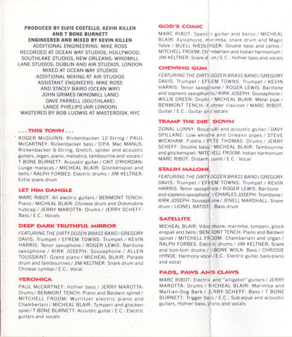 Elvis Costello : Spike (Cass, Album, SR,)