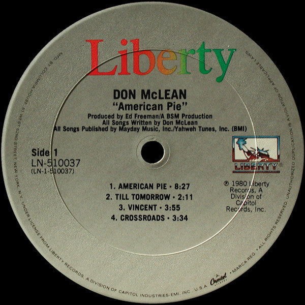 Don McLean : American Pie (LP, Album, Club, RE)