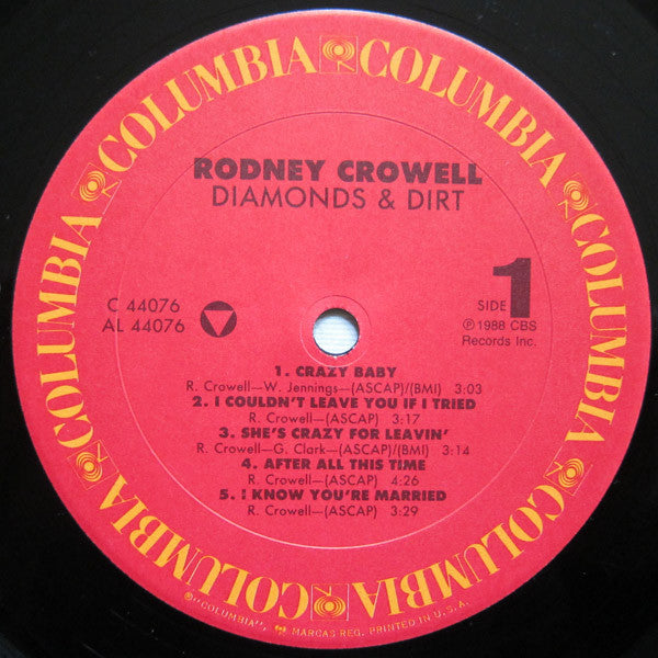Rodney Crowell : Diamonds & Dirt (LP, Album, Car)