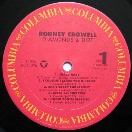 Rodney Crowell : Diamonds & Dirt (LP, Album, Car)