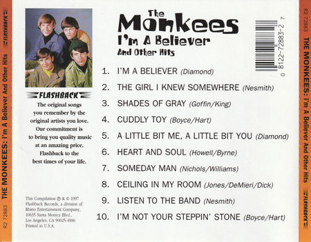 The Monkees : I'm A Believer And Other Hits (CD, Comp)