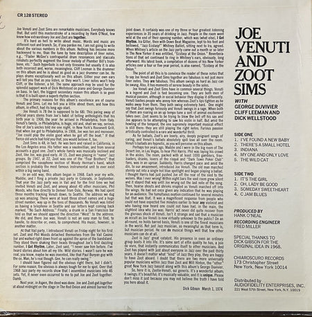 Joe Venuti and Zoot Sims : Joe & Zoot (LP, Album, Nor)