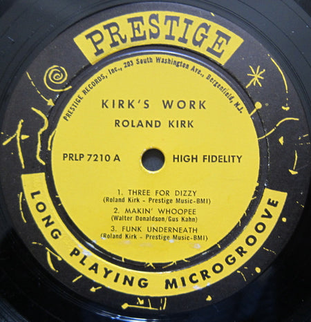 Roland Kirk With Jack McDuff* : Kirk's Work (LP, Album, Mono)