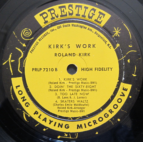Roland Kirk With Jack McDuff* : Kirk's Work (LP, Album, Mono)