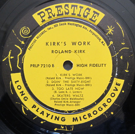 Roland Kirk With Jack McDuff* : Kirk's Work (LP, Album, Mono)