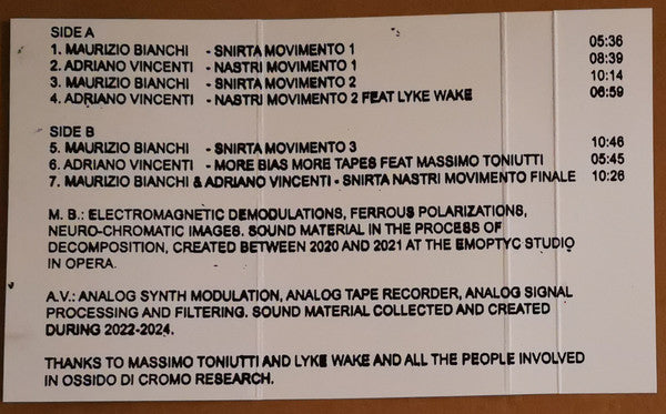 Maurizio Bianchi & Adriano Vincenti : Snirta Nastri (Cass, Album)