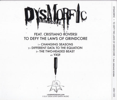 Dysmorfic Feat. Cristiano Roversi : To Defy The Laws Of Grindcore (CDr, EP)