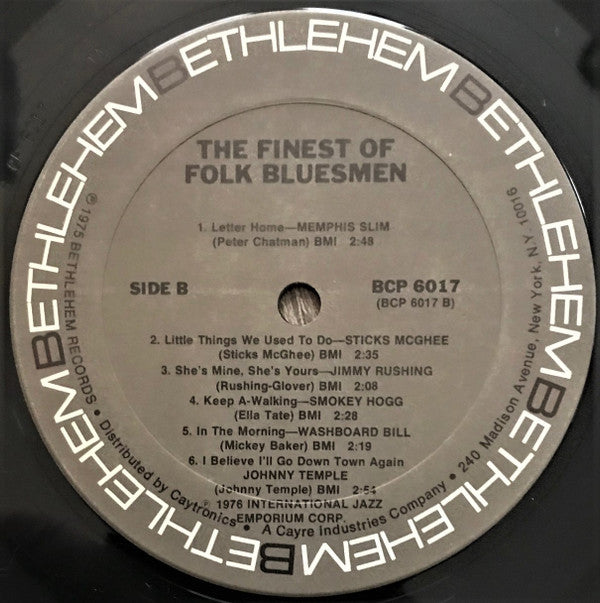 Various : The Finest Of Folk Bluesmen (LP, Comp, RE)