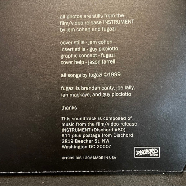 Fugazi : Instrument Soundtrack (LP, Album, RP)