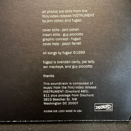 Fugazi : Instrument Soundtrack (LP, Album, RP)