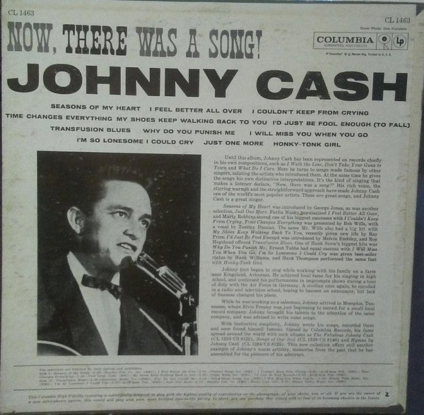 Johnny Cash : Now, There Was A Song! (LP, Album, Mono, Ter)