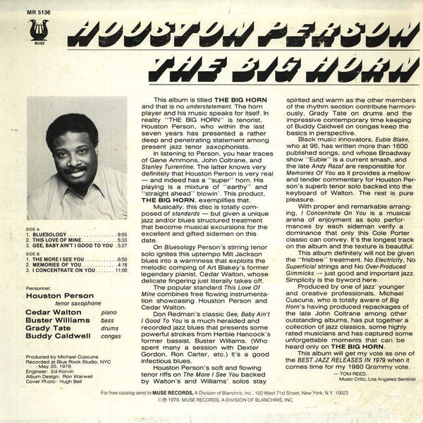 Houston Person : The Big Horn (LP, Album, Promo)