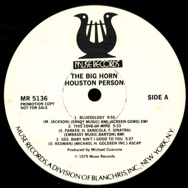 Houston Person : The Big Horn (LP, Album, Promo)
