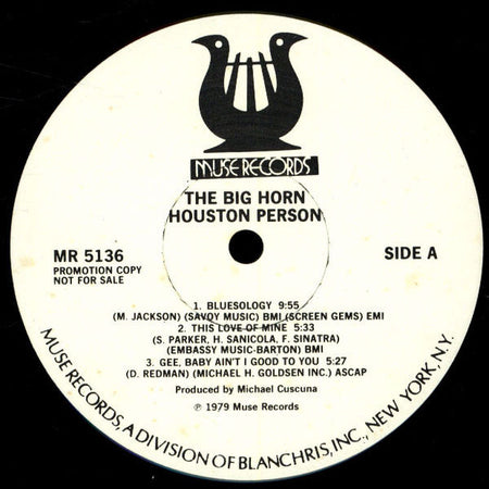 Houston Person : The Big Horn (LP, Album, Promo)
