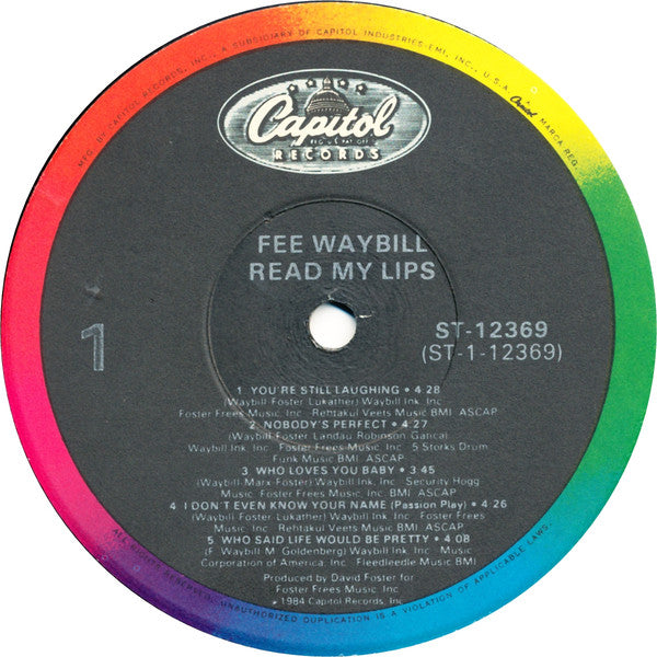 Fee Waybill : Read My Lips (LP, Album, Jac)