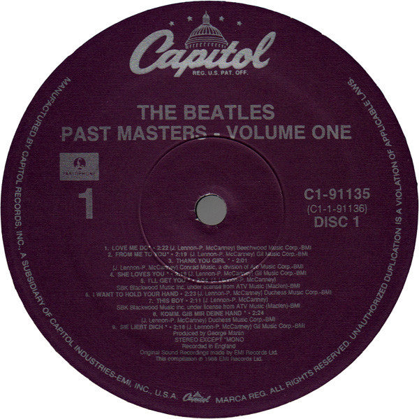 The Beatles : Past Masters - Volumes One & Two (2xLP, Comp, Mono)
