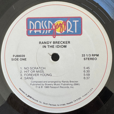 Randy Brecker : In The Idiom (LP, Album, Hub)