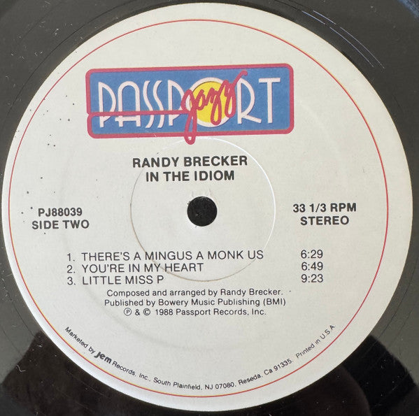Randy Brecker : In The Idiom (LP, Album, Hub)