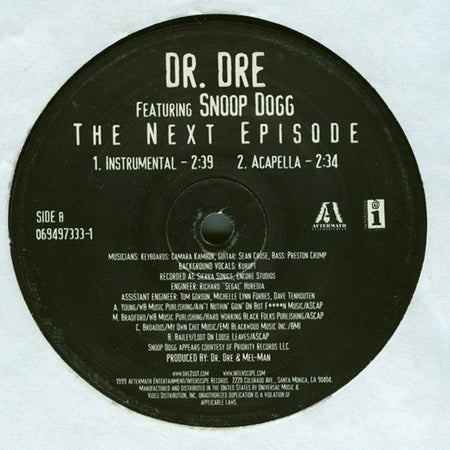 Dr. Dre Featuring Snoop Dogg : The Next Episode (12", Single)