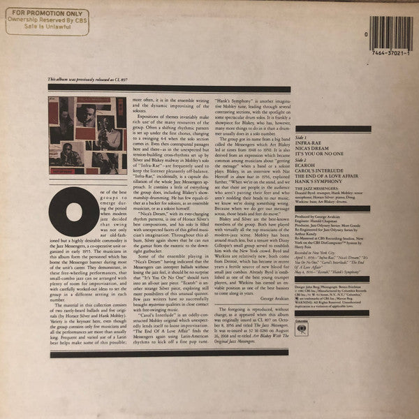 Art Blakey & The Jazz Messengers : The Jazz Messengers (LP, Album, RE, RM)