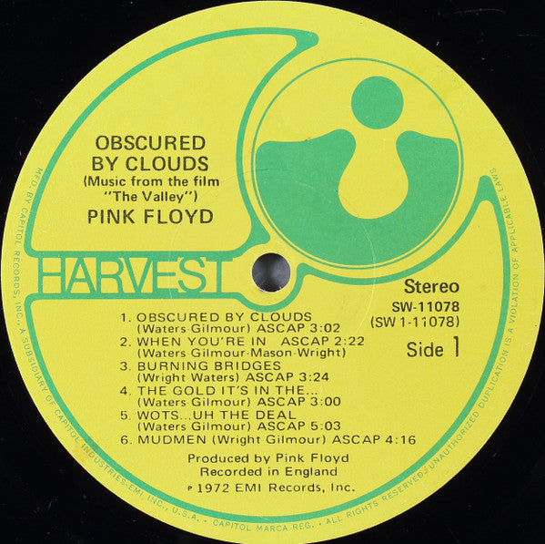 Pink Floyd : Obscured By Clouds (LP, Album, RE, Jac)