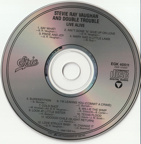 Stevie Ray Vaughan & Double Trouble : Live Alive (CD, Album, Pit)