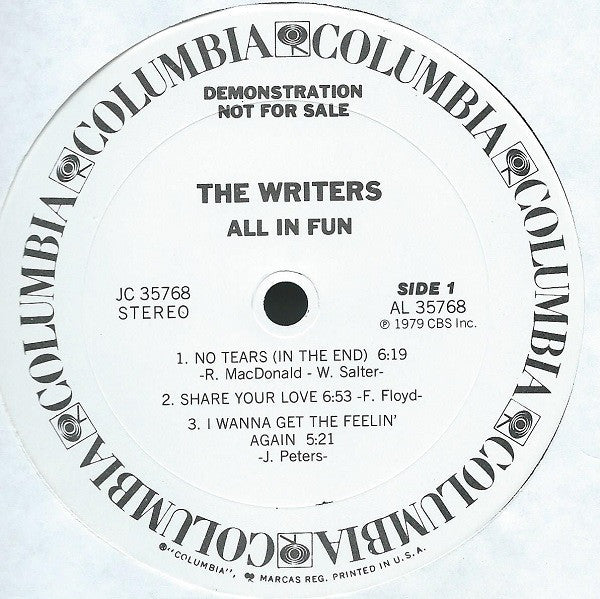 The Writers (2) : All In Fun (LP, Album, Promo)
