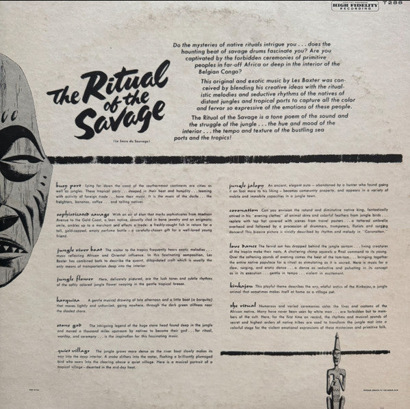 Les Baxter & His Orchestra : Ritual Of The Savage (Le Sacre Du Sauvage) (LP, Album, Mono, RE, Scr)