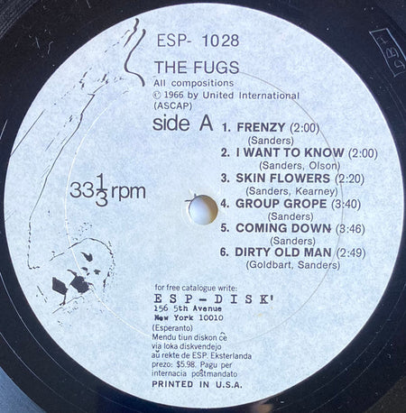The Fugs : Fugs Second Album (LP, Album, RE)