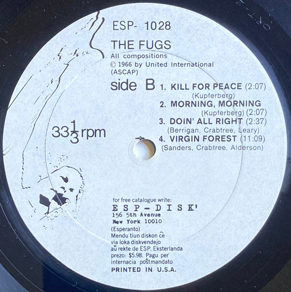 The Fugs : Fugs Second Album (LP, Album, RE)