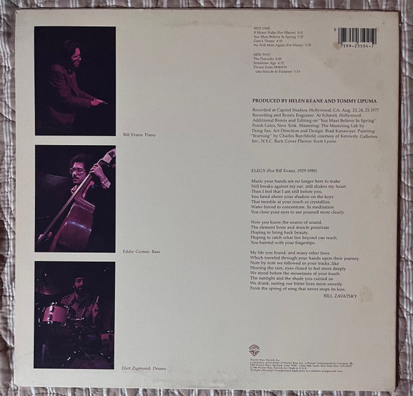 Bill Evans : You Must Believe In Spring (LP, Album, Promo, EDP)