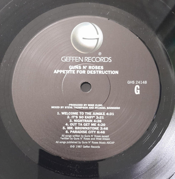 Guns N' Roses : Appetite For Destruction (LP, Album, RE, 180)