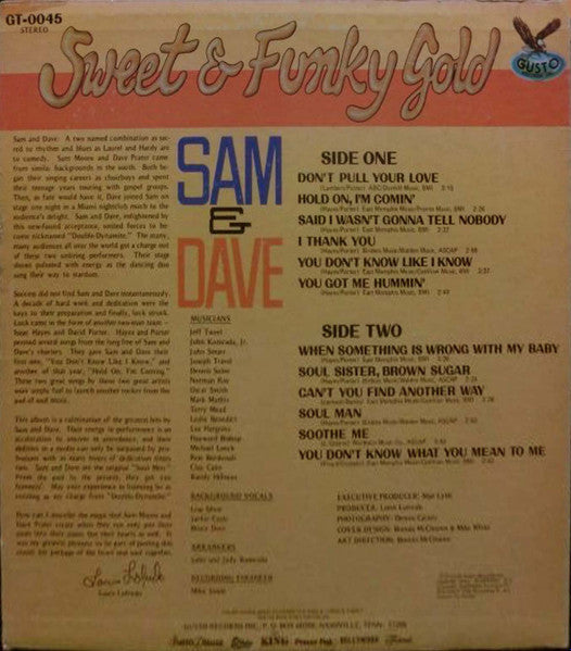 Sam & Dave : Sweet & Funky Gold (LP, Comp)
