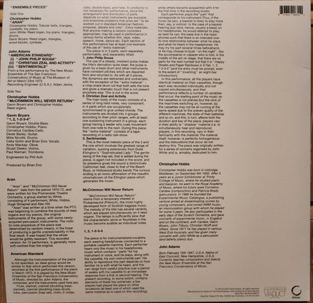 Christopher Hobbs, John Adams, Gavin Bryars : Ensemble Pieces (LP, RE)