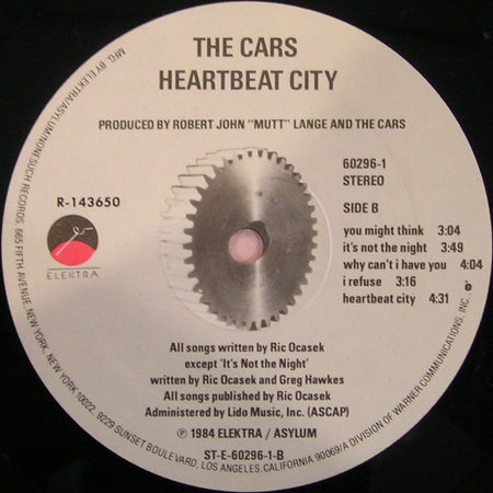 The Cars : Heartbeat City (LP, Album, Club)