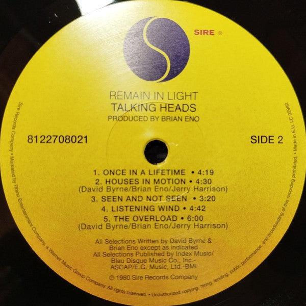 Talking Heads : Remain In Light (LP, Album, RE, RP, 180)
