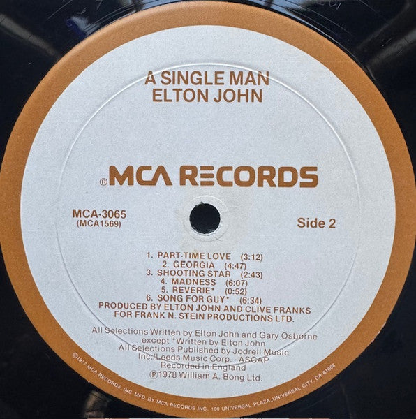 Elton John : A Single Man (LP, Album, Mon)
