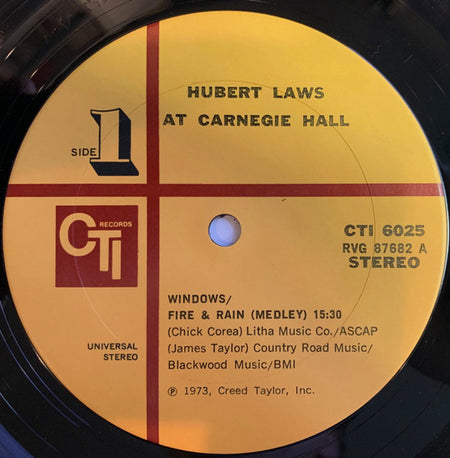 Hubert Laws : Carnegie Hall (LP, Album, Gat)