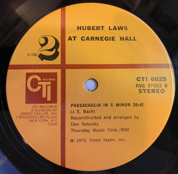 Hubert Laws : Carnegie Hall (LP, Album, Gat)