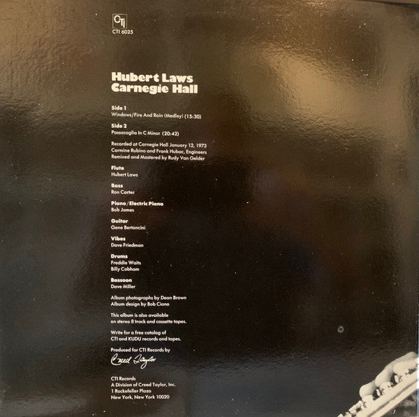 Hubert Laws : Carnegie Hall (LP, Album, Gat)
