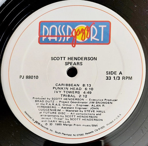 Scott Henderson (2) And Tribal Tech (2) : Spears (LP, Album)