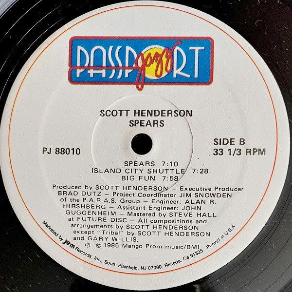 Scott Henderson (2) And Tribal Tech (2) : Spears (LP, Album)