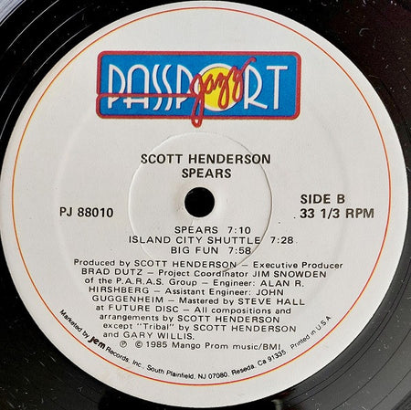 Scott Henderson (2) And Tribal Tech (2) : Spears (LP, Album)