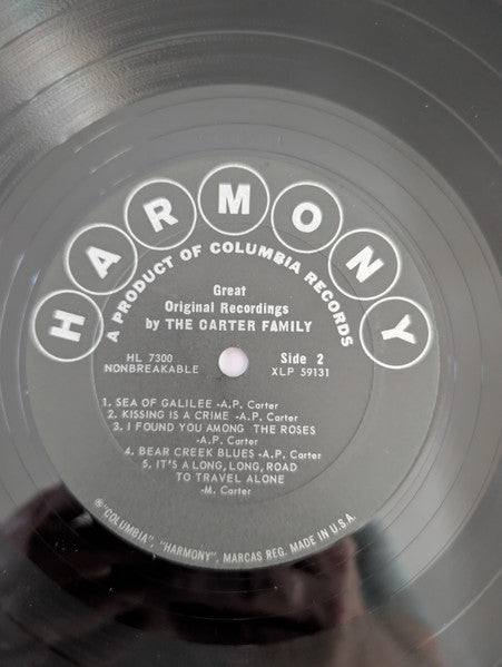 The Carter Family : Great Original Records By The Carter Family (LP, Album, Mono, Ter)