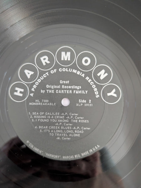 The Carter Family : Great Original Records By The Carter Family (LP, Album, Mono, Ter)