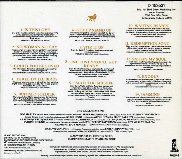 Bob Marley & The Wailers : Legend - The Best Of Bob Marley & The Wailers (CD, Comp, Club, RE)