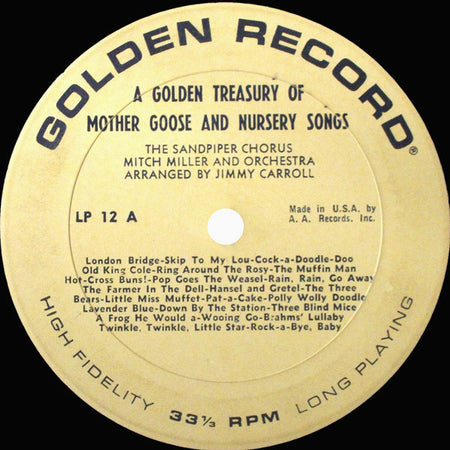 The Sandpiper Chorus, Mitch Miller & His Orchestra : A Golden Treasury Of Mother Goose And Nursery Songs (LP, Album)