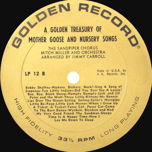 The Sandpiper Chorus, Mitch Miller & His Orchestra : A Golden Treasury Of Mother Goose And Nursery Songs (LP, Album)